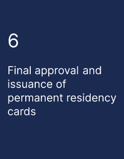 Final approval and issuance of permanent residency cards